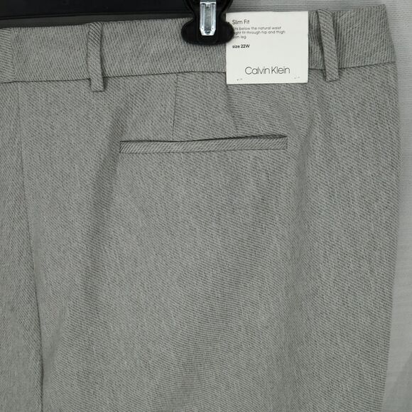 Calvin Klein Dress Pants Plus Size 22W Gray Slim Fit Crop Ankle Career New - Picture 11 of 16